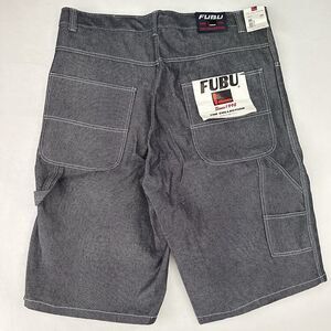 Vintage FUBU Carpenter Shorts Mens 44 Gray Jorts 90s Deadstock Baggy Hip Hop NEW